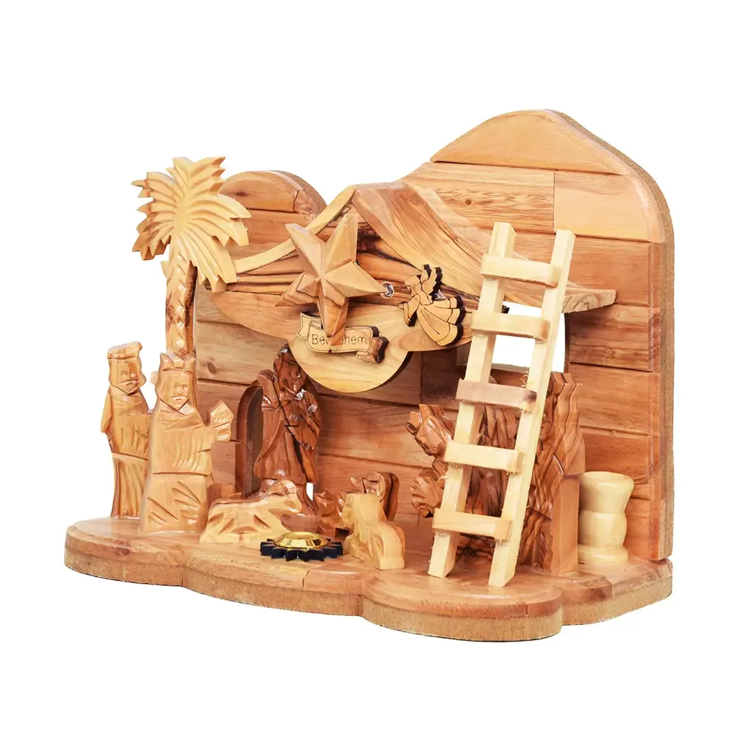 Wooden Musical Nativity from Israel